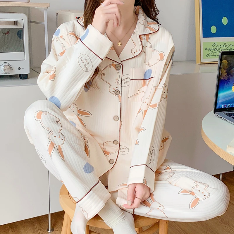 【空气棉9-12月份】孕妇睡衣秋冬季产后月子服喂奶哺乳期加厚家居服