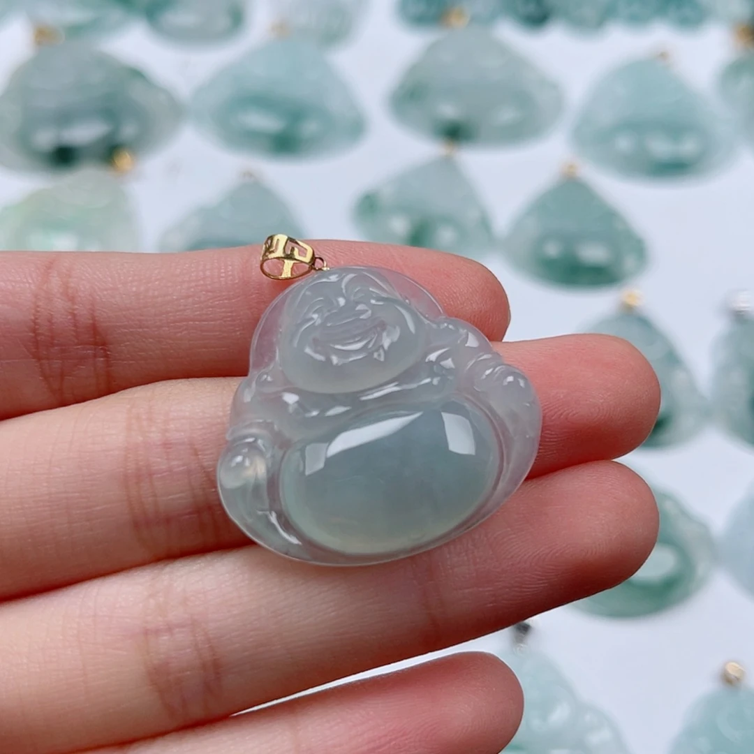 【闪购商品】翡翠颈饰18K金镶嵌梦****V佛公