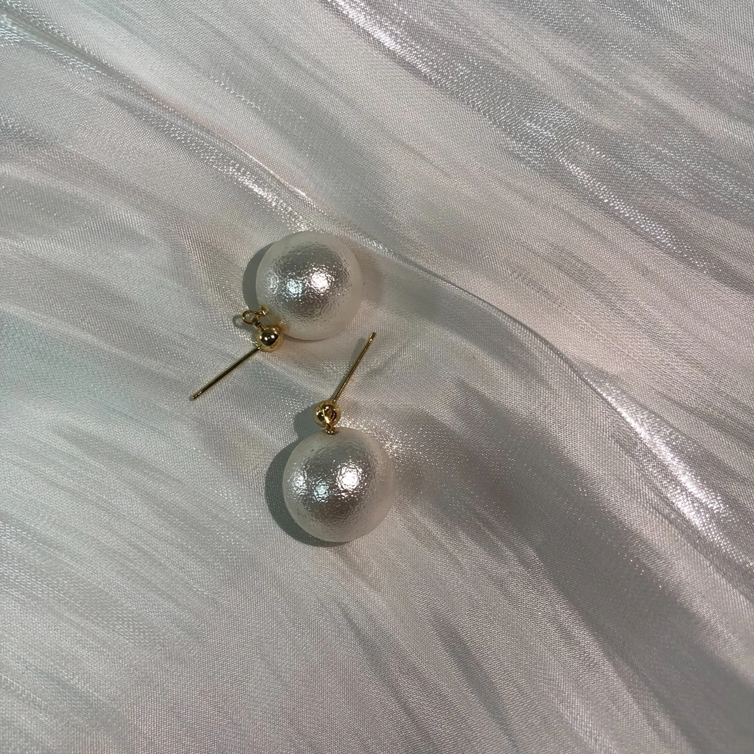 合金耳饰 手工 小巴洛克耳坠 简约高级气质百搭精致时尚