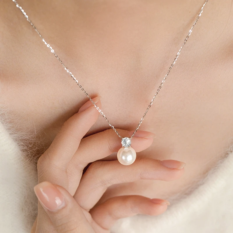 吊坠925银 王妃单颗吊坠简约气质轻奢小众锁骨链颈链经典法式贵气