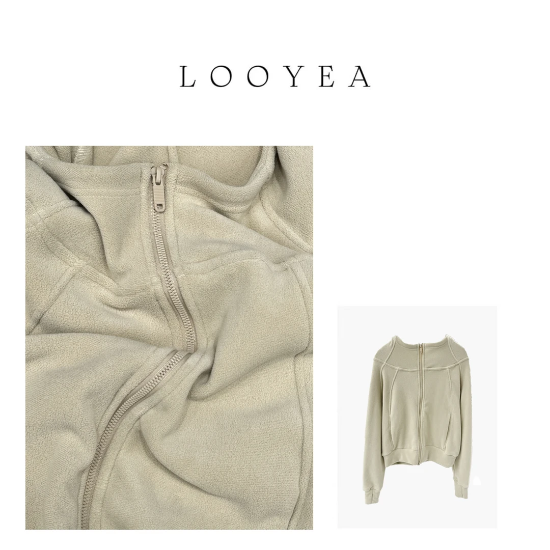 【鹿姨专属】冬季加厚简约气质女装韩系百搭短款双面摇粒绒连帽外套