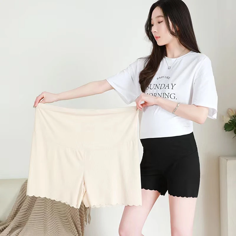 加肥加大码薄款冰丝孕妇安全裤百搭夏季防走光 4分5分宽松打底裤