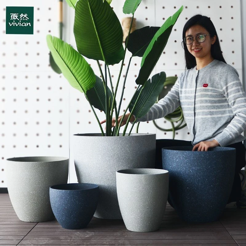 环球仿石特大花盆大口径圆形树脂加厚室内阳台种树盆栽虎皮兰花盆