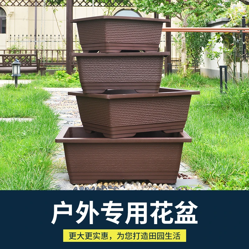 长方形仿紫砂假山吸水石老桩金弹子特大号耐用加厚品质造景盆景盆