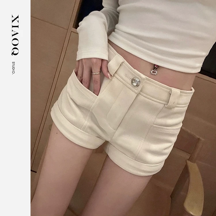 【小Q家】12318设计感翻遍休闲百搭短裤女T