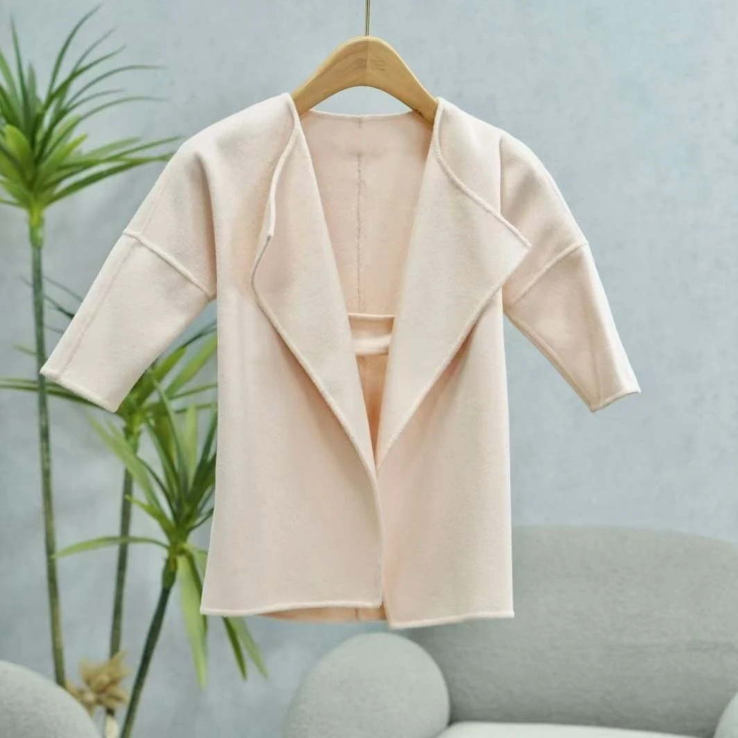 卡系列   S092   童装时尚撤柜女童呢大衣粉色K9000122