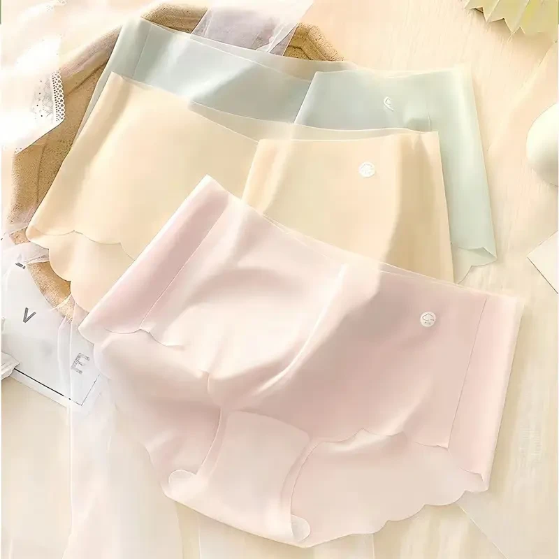 夏季无痕一片式冰丝面膜高弹亲肤超薄裸感透气超薄款舒适女士内裤