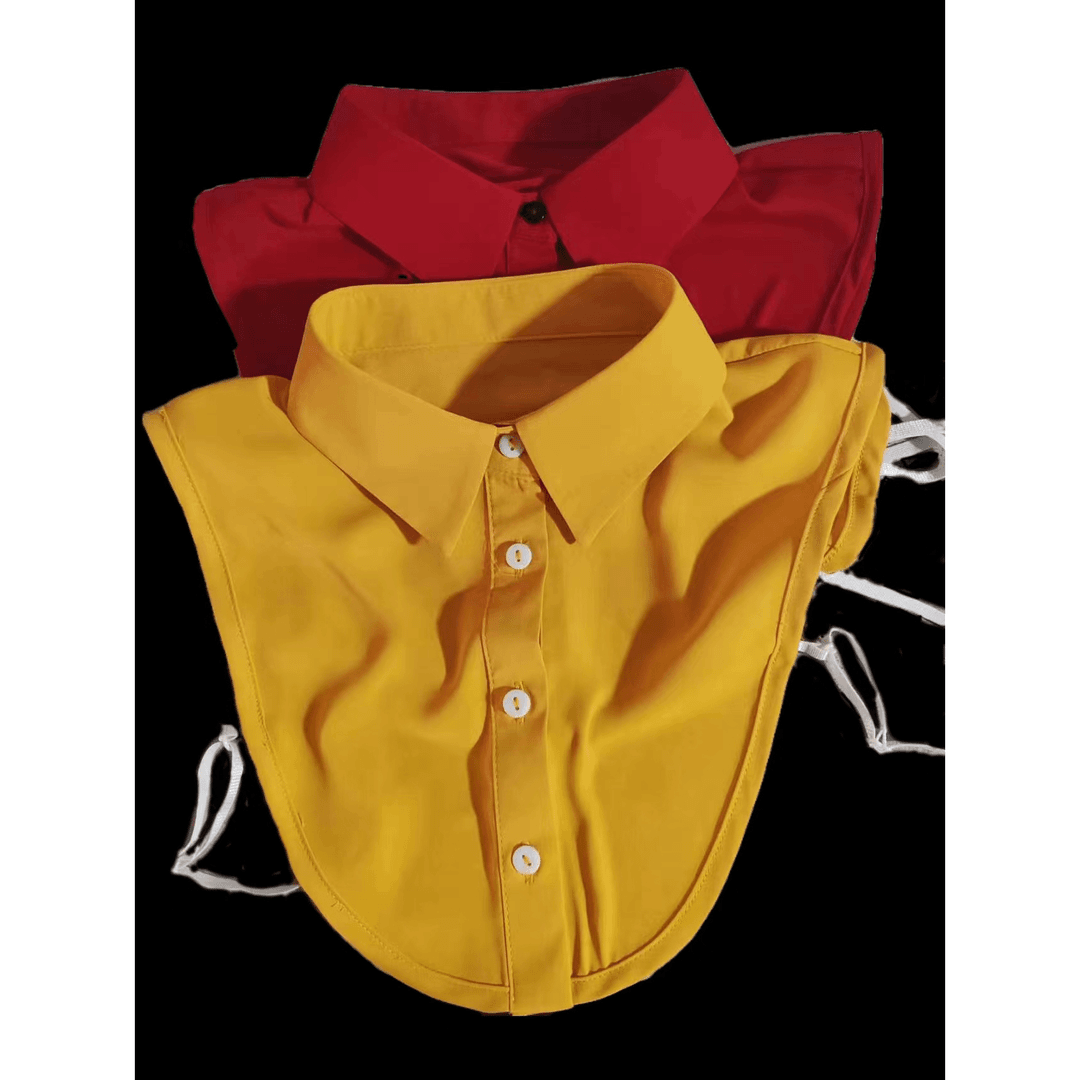 红色和姜黄色假领子冬季高端面料装饰衬衫领配毛衣配卫衣