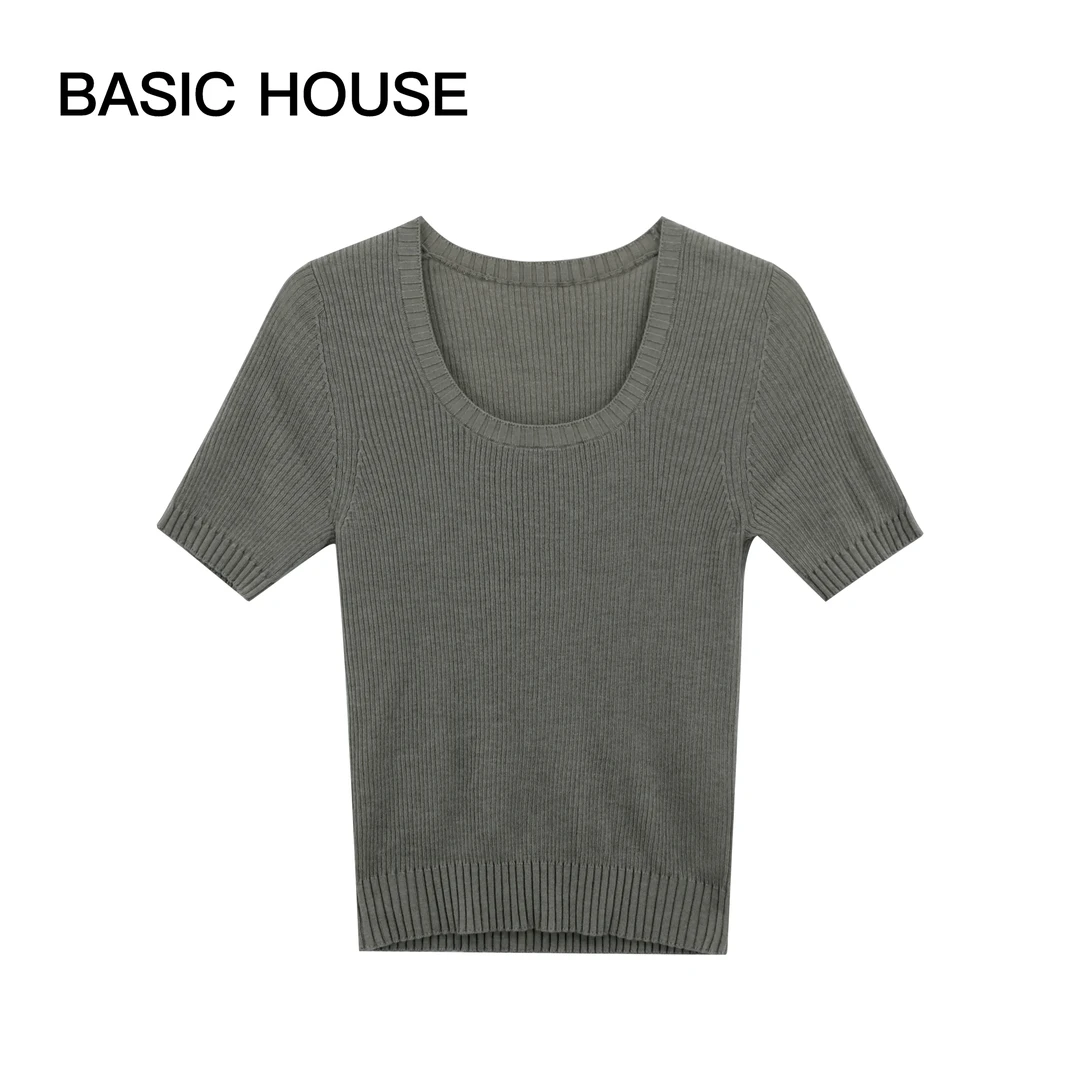 Basic House/百家好2023秋冬新款百搭休闲针织打底衫B0823B50122