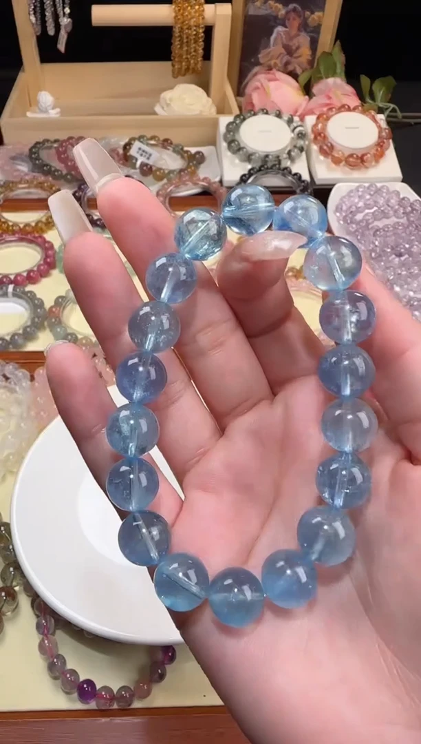 【闪购商品】海蓝宝石手链未镶嵌17.20海蓝宝手串