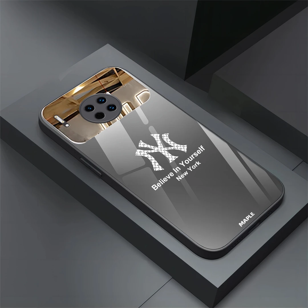 新MLB【适用于华为Mate30】钢化半镜手机壳 镜头全包 防刮防摔