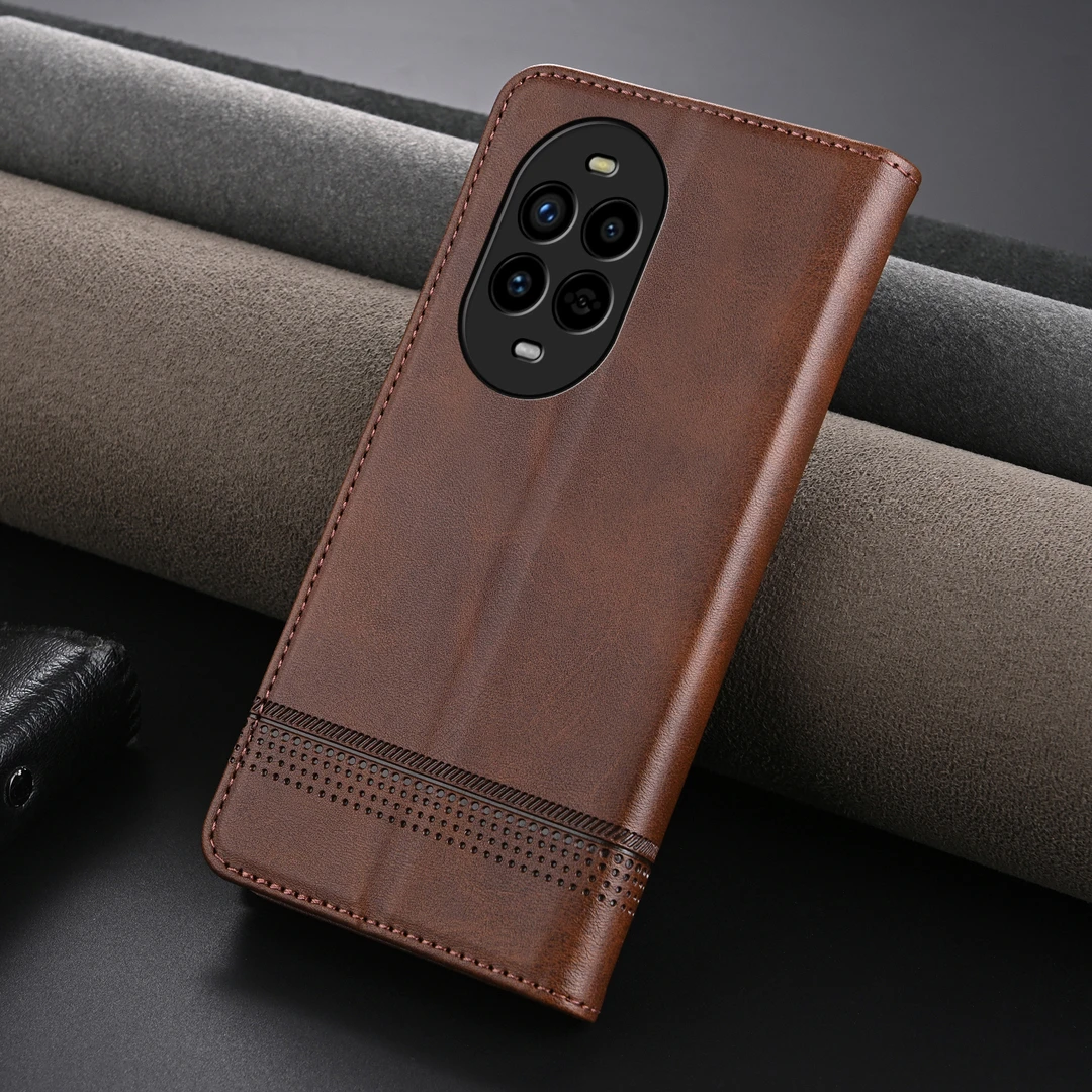 【高档牛纹+磁吸翻盖皮套】适用华为Nova13Pro手机壳商务全包防摔