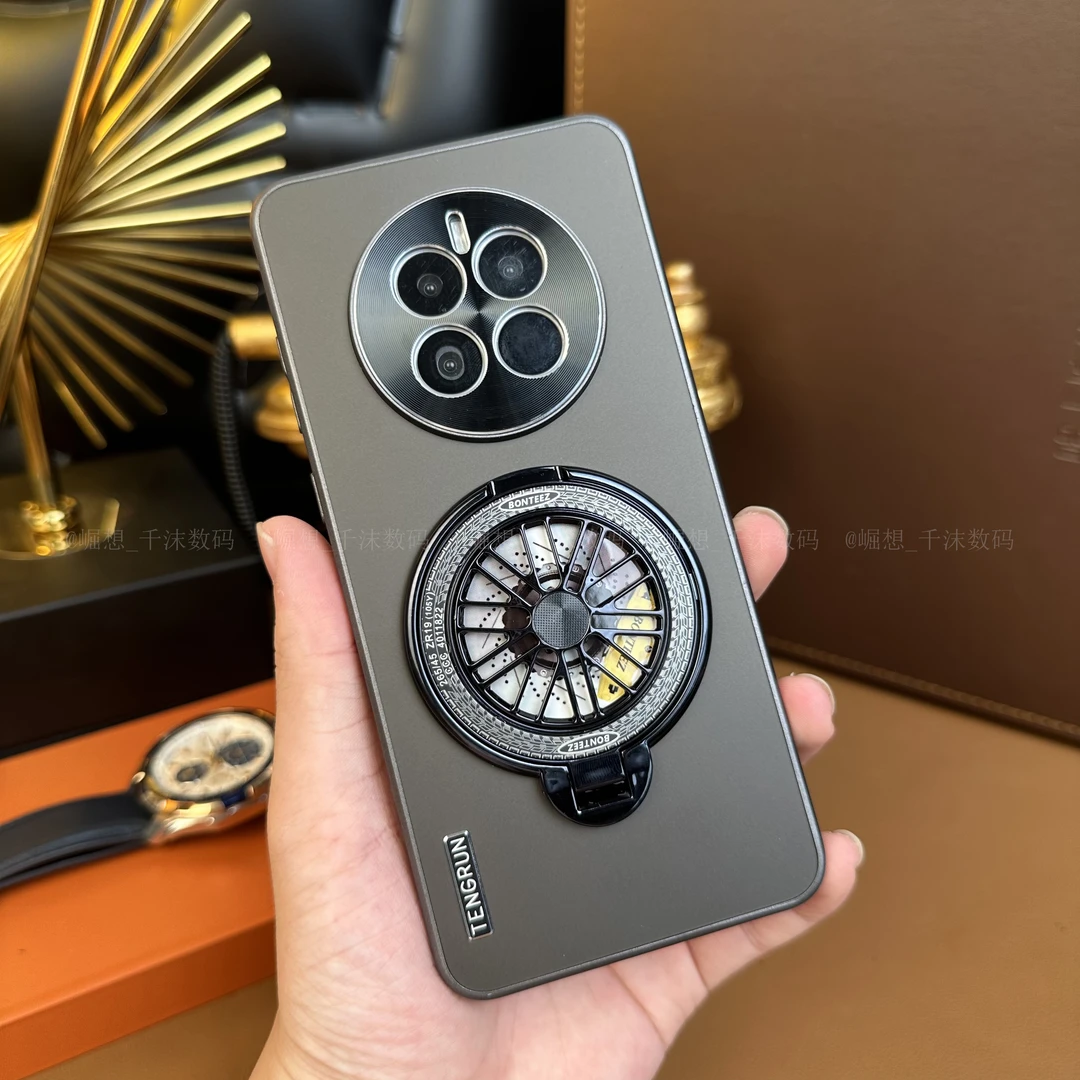 【新款冰感磨砂+解压陀螺支架】适用华为Mate50E手机壳防摔肤感