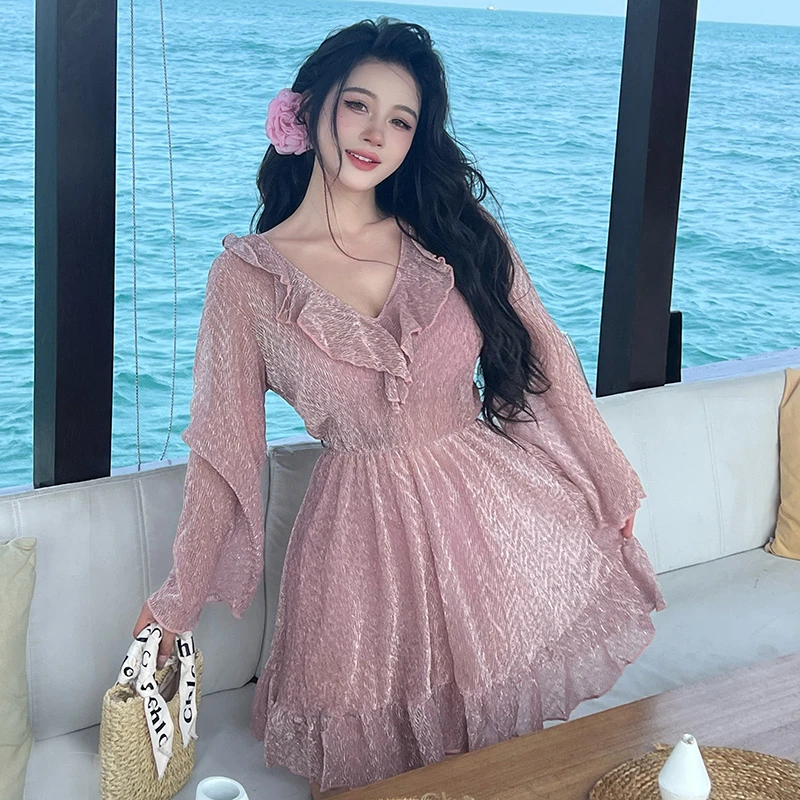 YNX2401舒适性感亲肤时尚透气夏季民族风印花长袖泳衣碎花大码