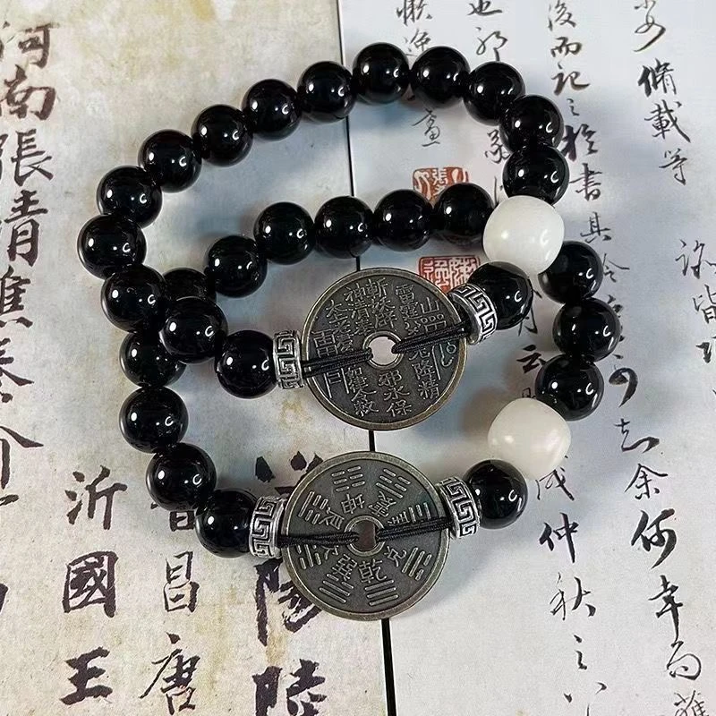 合金手链 复古风山鬼花铜钱手链女ins风汉元素配饰高颜值超仙森系