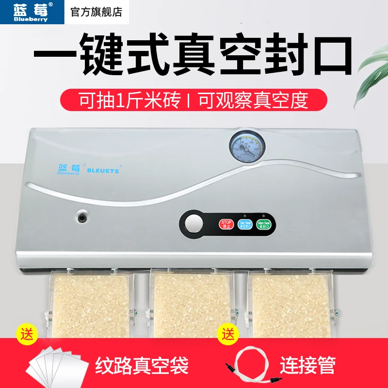 蓝莓320B真空机家用大米砖真空包装封口机塑料袋茶叶抽真空塑封机