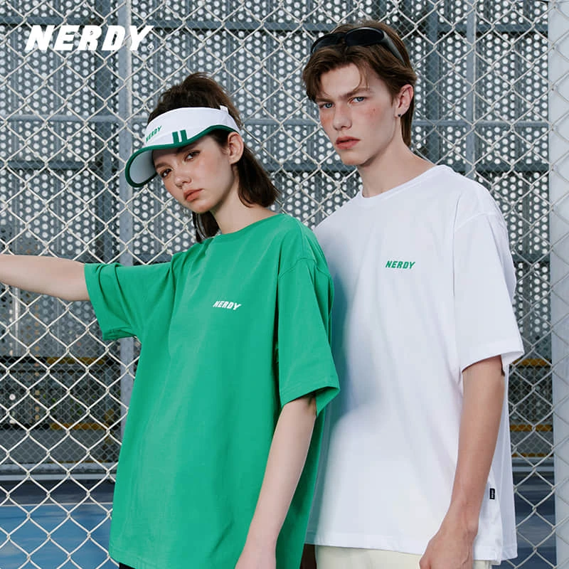 【超值购专享】NERDY夏日多巴胺小Logo基础款短袖宽松休闲情侣T恤潮