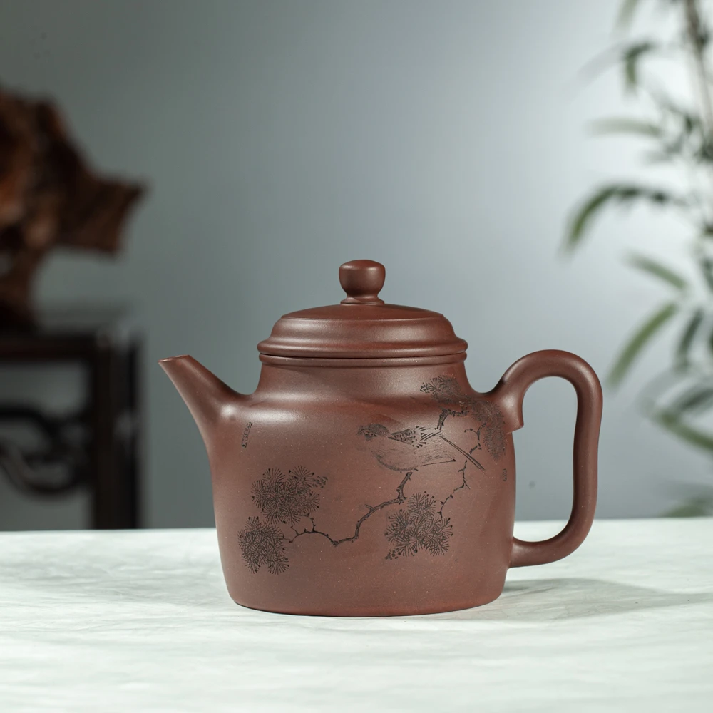 实力派王卫东老师纯手工制张勇刻绘原矿底槽清高德钟紫砂壶380cc