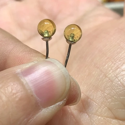 琥珀裸石未镶嵌蓝珀耳钉5加