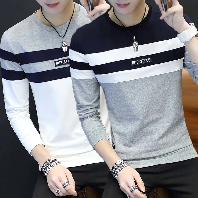 男士长袖T恤纯棉秋季秋衣上衣服小衫春秋丅夏天土薄款夏季外穿s