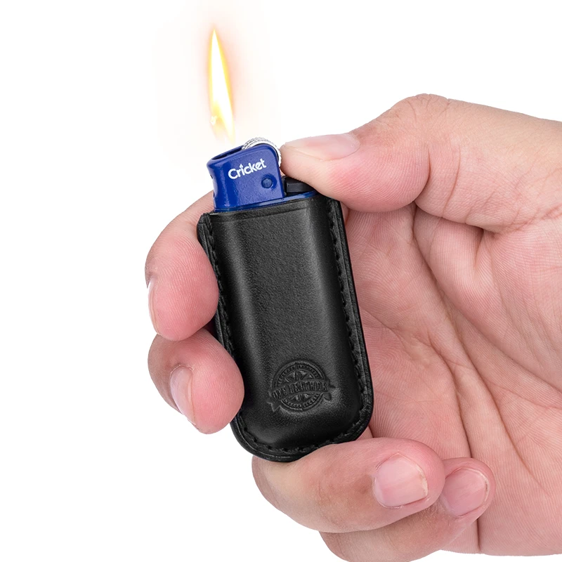 one leather/一皮草蜢Cricket短款打火机皮套个性树膏牛皮刻字