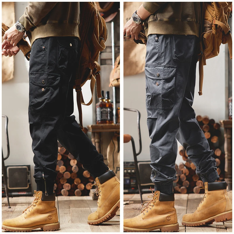 【潮掌柜】春夏款裤脚休闲裤男工装裤子男士裤户外潮牌新款春秋