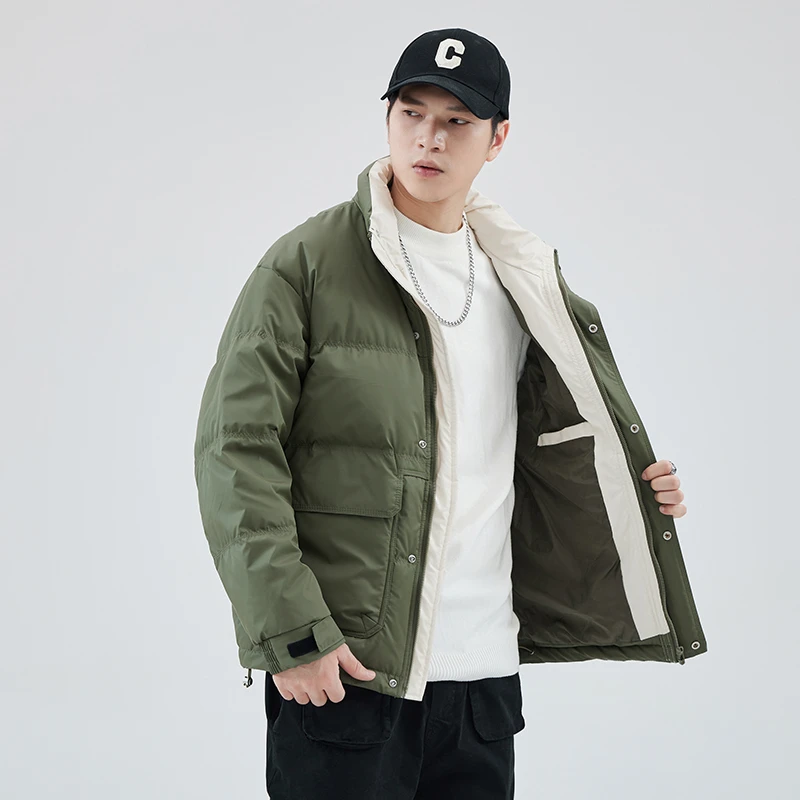 潮掌柜保暖冬季羽绒服男士时尚休闲宽松百搭羽绒服外套休闲外套