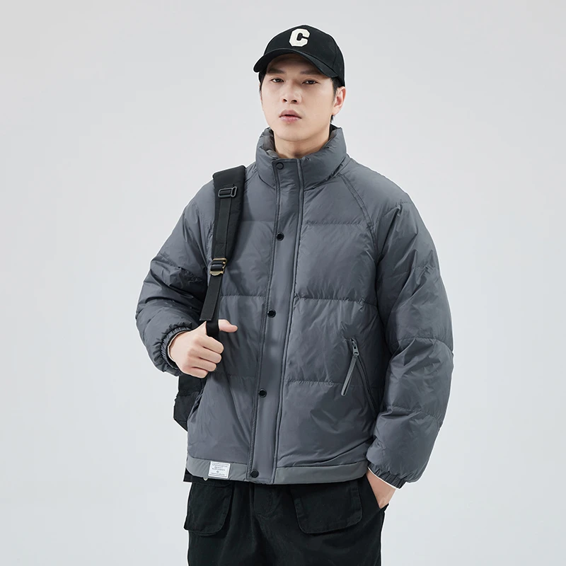 潮掌柜男士时尚休闲羽绒服外套保暖冬季羽绒服宽松百搭休闲外套