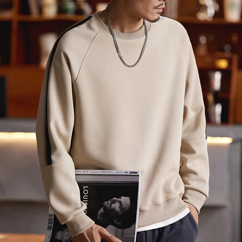 潮掌柜潮流时尚男士卫衣多色可选复古百搭休闲卫衣百搭圆领卫衣男