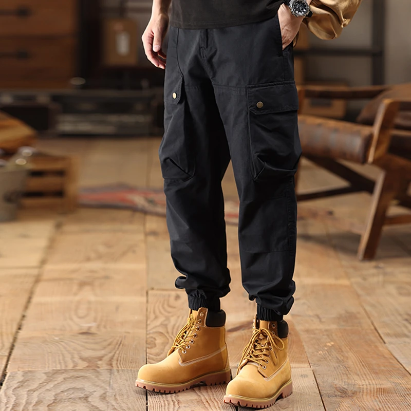 潮掌柜军事风工装裤男春夏季潮流时尚新款休闲百搭男士束脚休闲裤