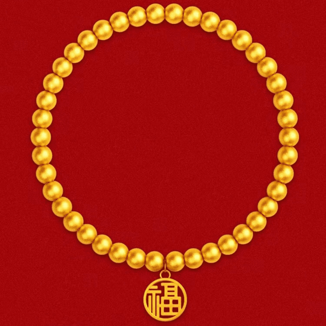手链 柜~同款~简约百搭福牌圆珠手链