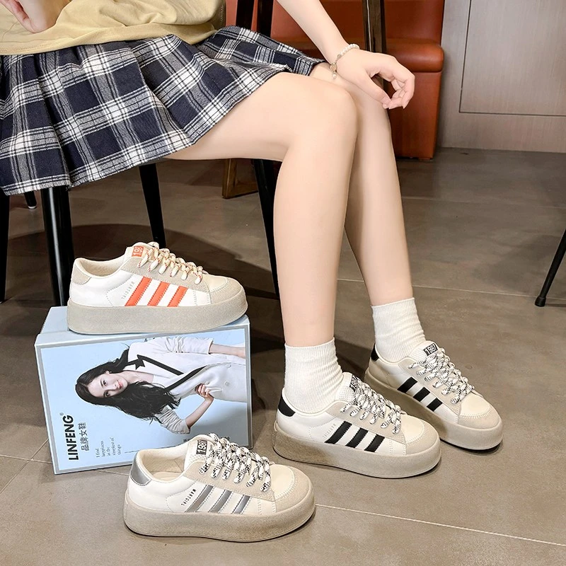 四季款小白鞋时尚百搭德训鞋厚底低帮韩版