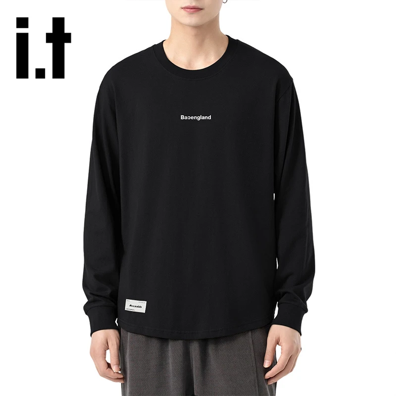 i.tccaabb2025春季长袖打底衫百搭T恤男装简约休闲CABLTYACY590L