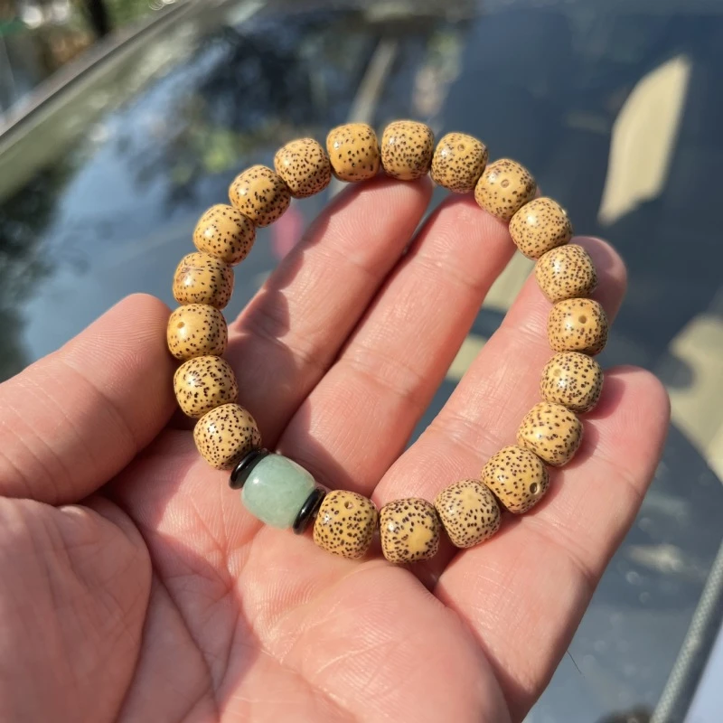 正宗海南星月菩提手串陈籽星月单圈鸡油黄菩提佛珠男女绕指柔念珠