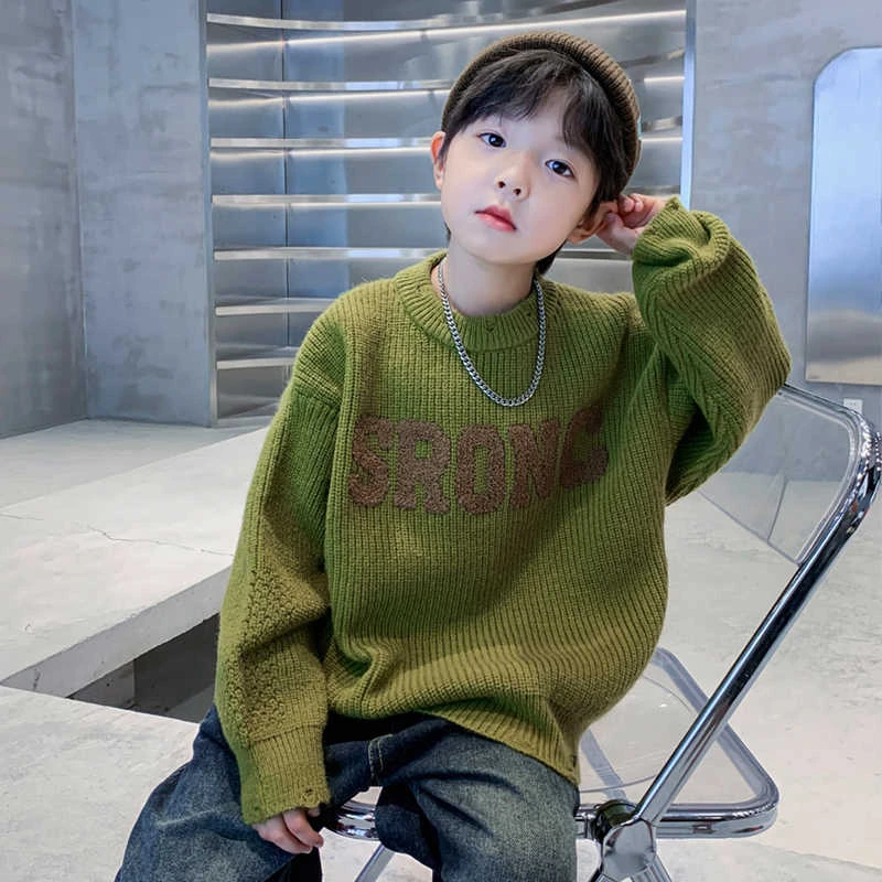 男童毛衣2025春秋季新款男童渐变色时尚洋气针织打底男童针织毛衣