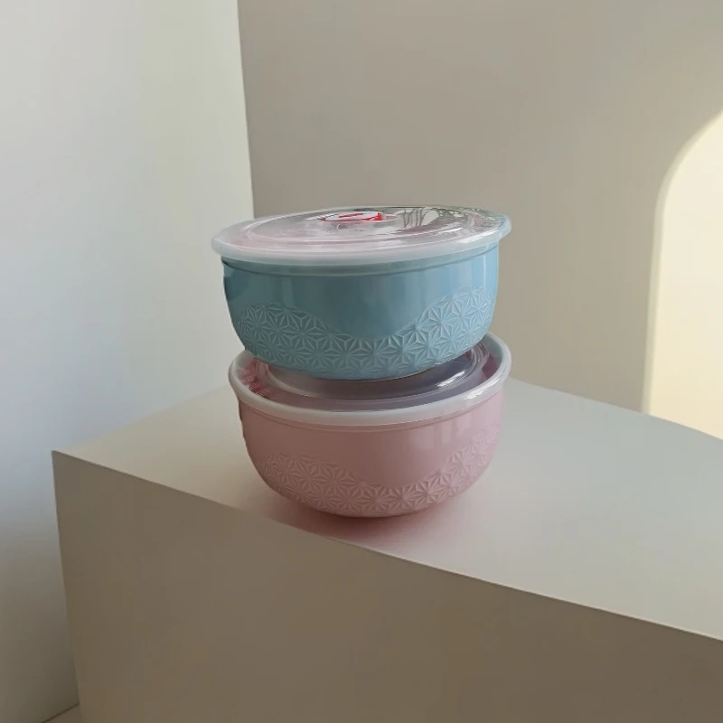 陶瓷保鲜碗微瑕带盖 饭盒饭碗 餐具学生泡面碗 冰箱储物碗 家用