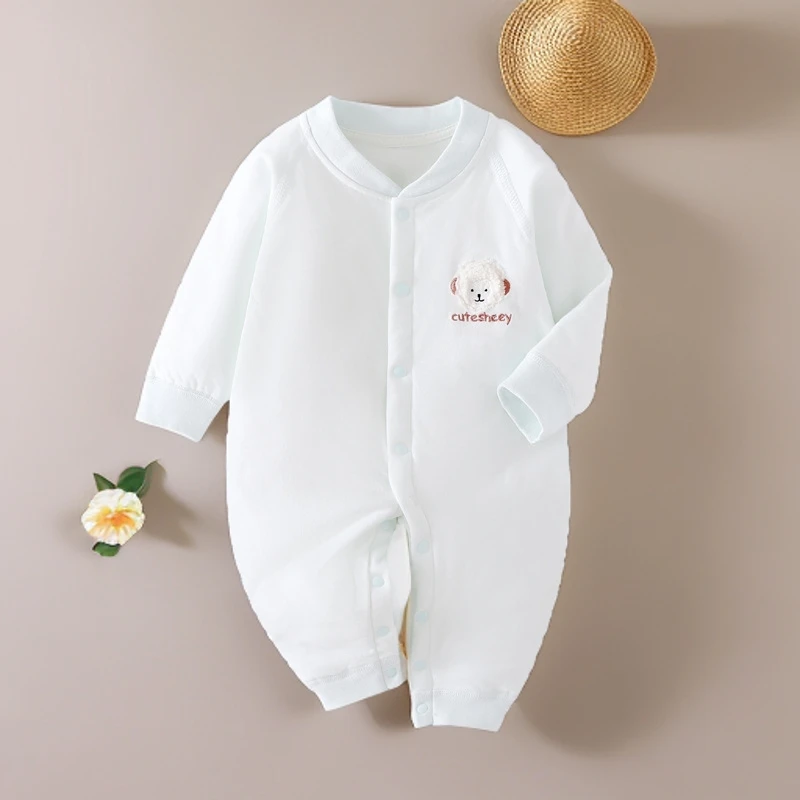 婴儿连体衣40克棉服春秋冬夹棉薄棉连体衣新生儿保暖哈衣爬服初秋