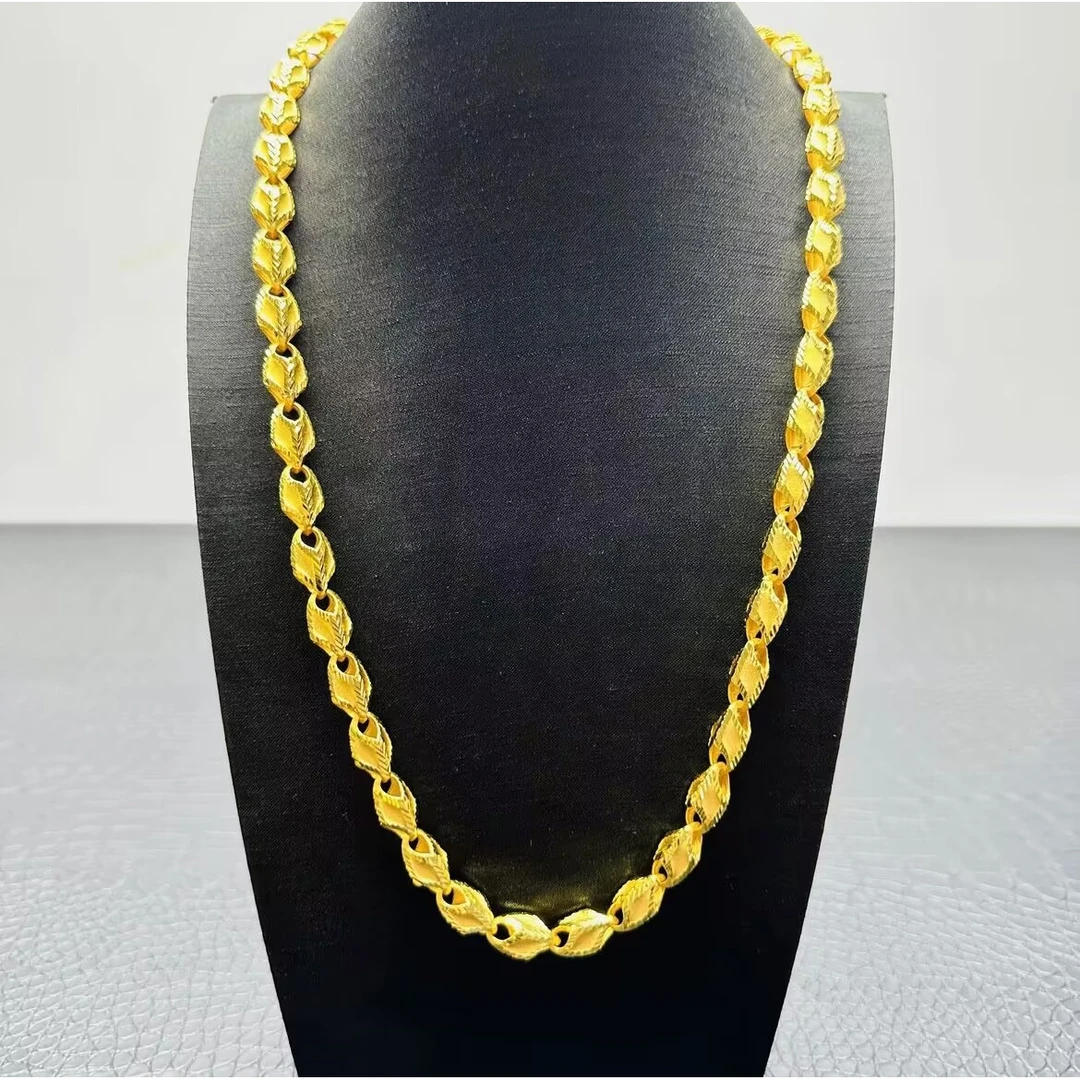 合金项链 经典时尚古法金色百搭精工空闲瓜子骑士项链