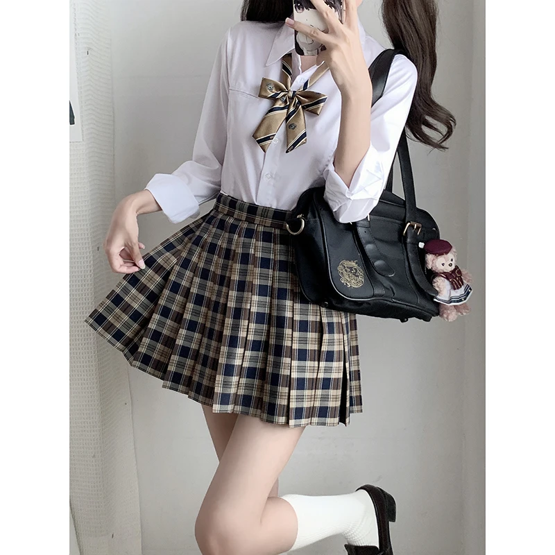 东京岁时记jk制服校供感学院风格裙秋季小个子显瘦高腰半身裙烛萤