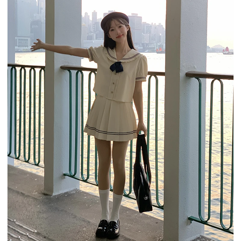 【清清】航海少女水手服半裙原创正版学院风百褶半身裙东京岁时记JK