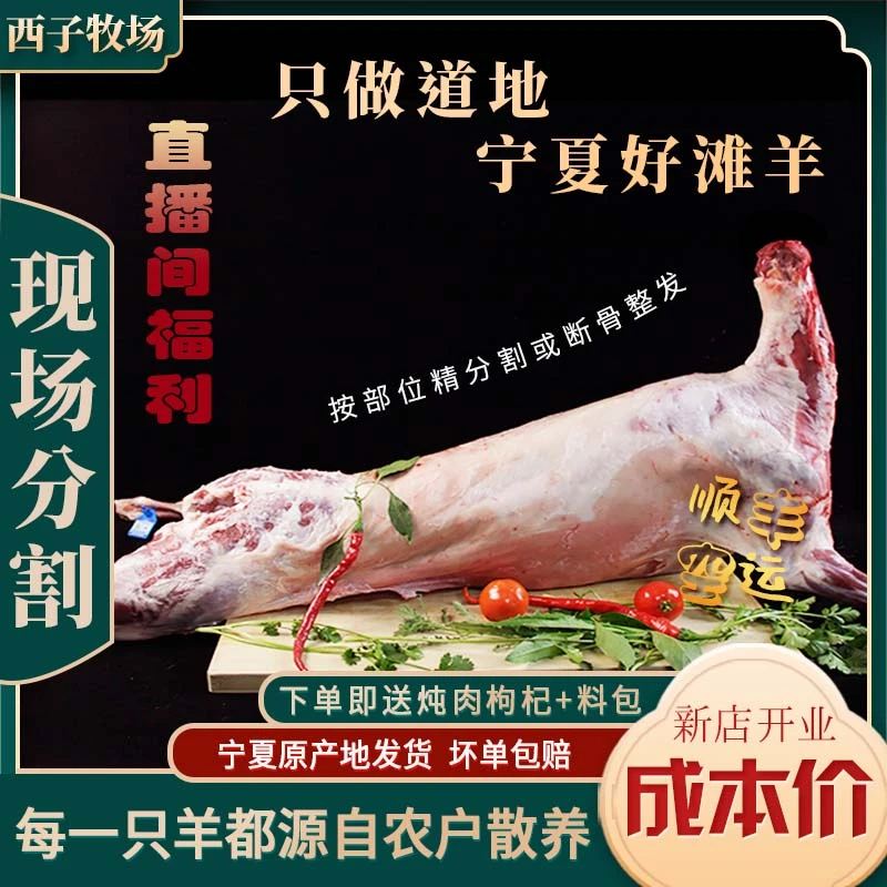 【直播】正宗宁夏滩羊肉盐池散养羔羊肉整羊半羊新鲜羊肉不腥不膻