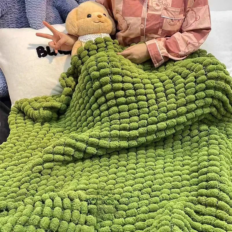 大球球线编织毛毯手工diy编织彩虹毯子盖毯材料包送男女友T723