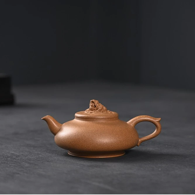 西美宸器原创设计紫砂壶 瑞兽壶钮 全手工 金蟾钮 《福源—镶宝》