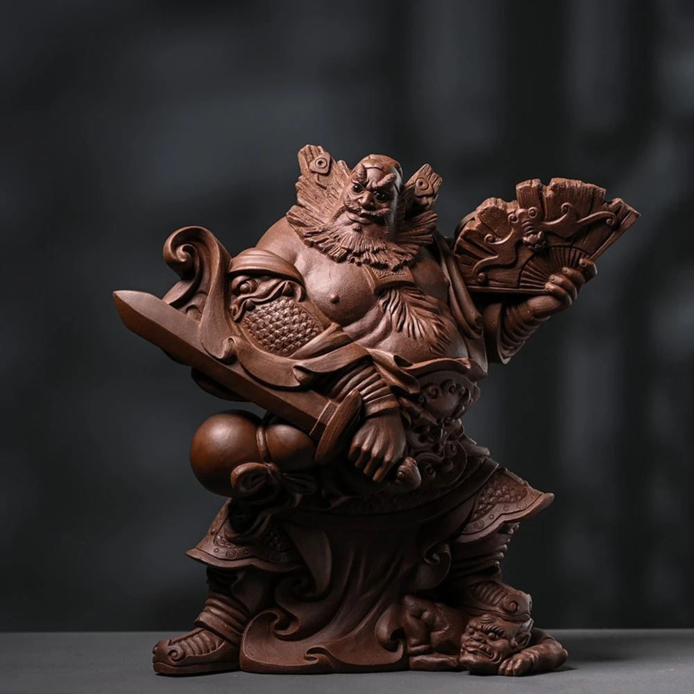 XIMEILILIANG/西美力量金蟾紫砂茶宠摆件朱泥精品宜兴《钟馗》
