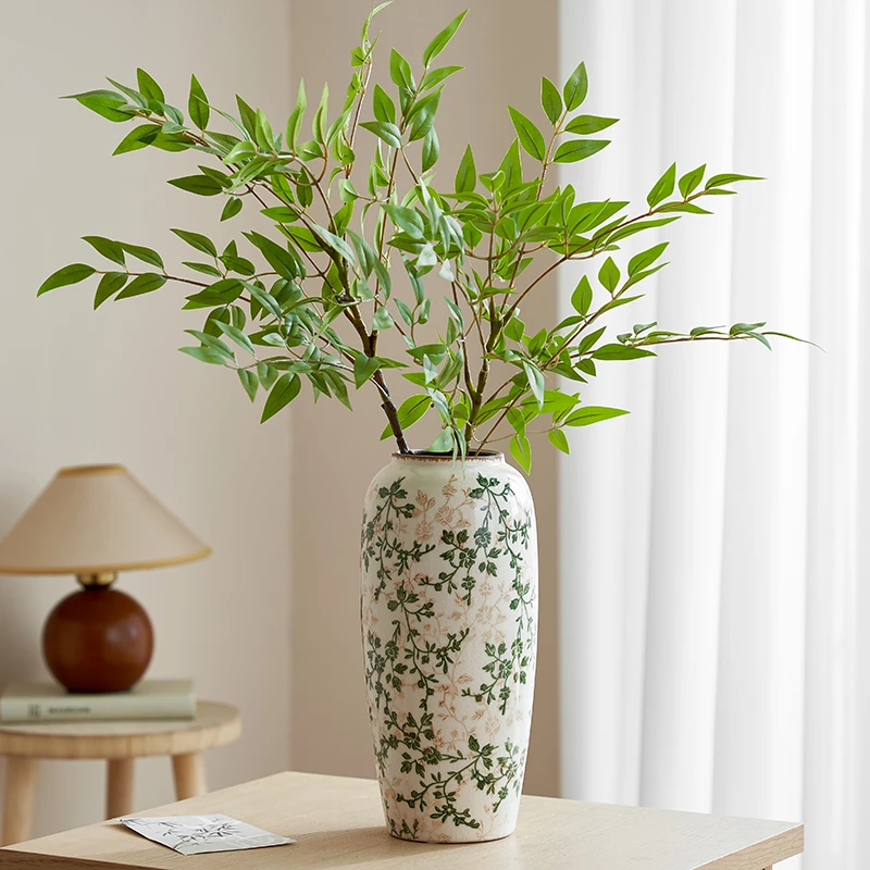 私花主义繁花复古陶瓷大花瓶摆件装饰客厅水培插花创意田园新中式