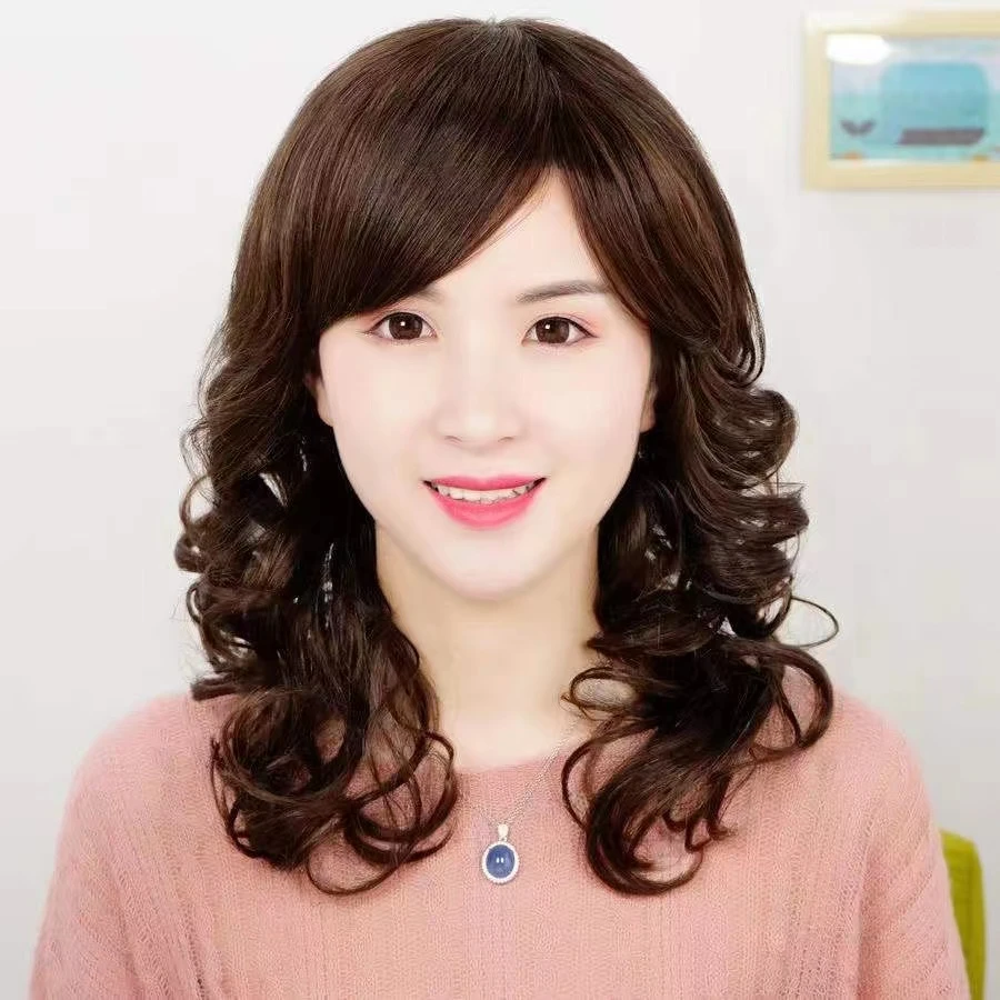 SINAIER/丝奈儿【优雅女神款】真人发丝假发套假发女款全真发刘海