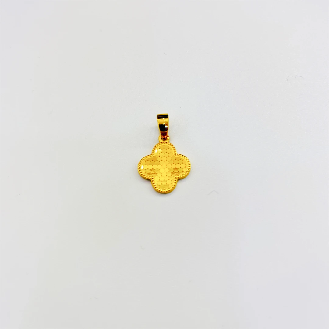 hongjue JEWELRY/鴻爵珠宝足金四叶草亮片切面吊坠