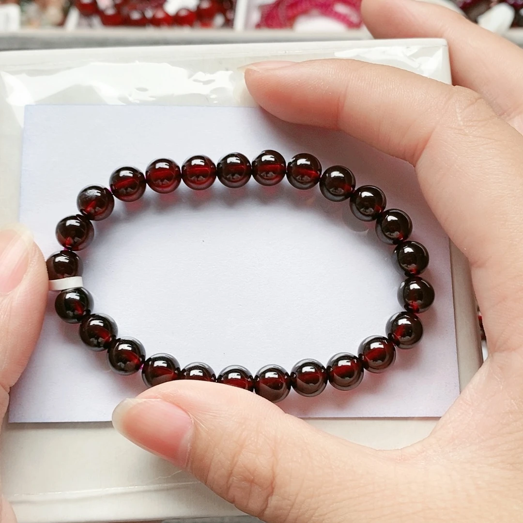石榴石手链未镶嵌好*7.5精品