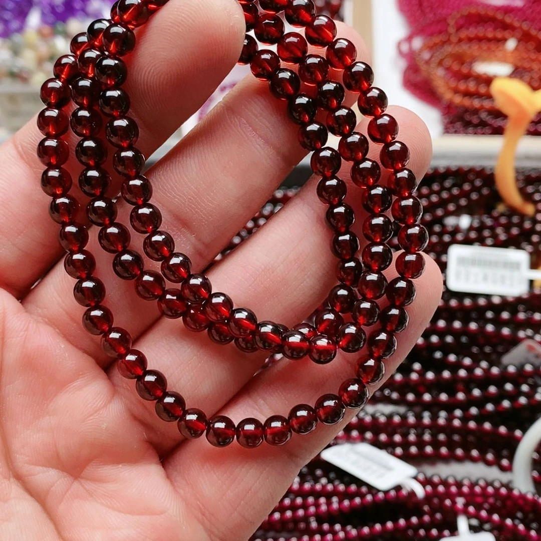 石榴石手链未镶嵌5.3mm精品