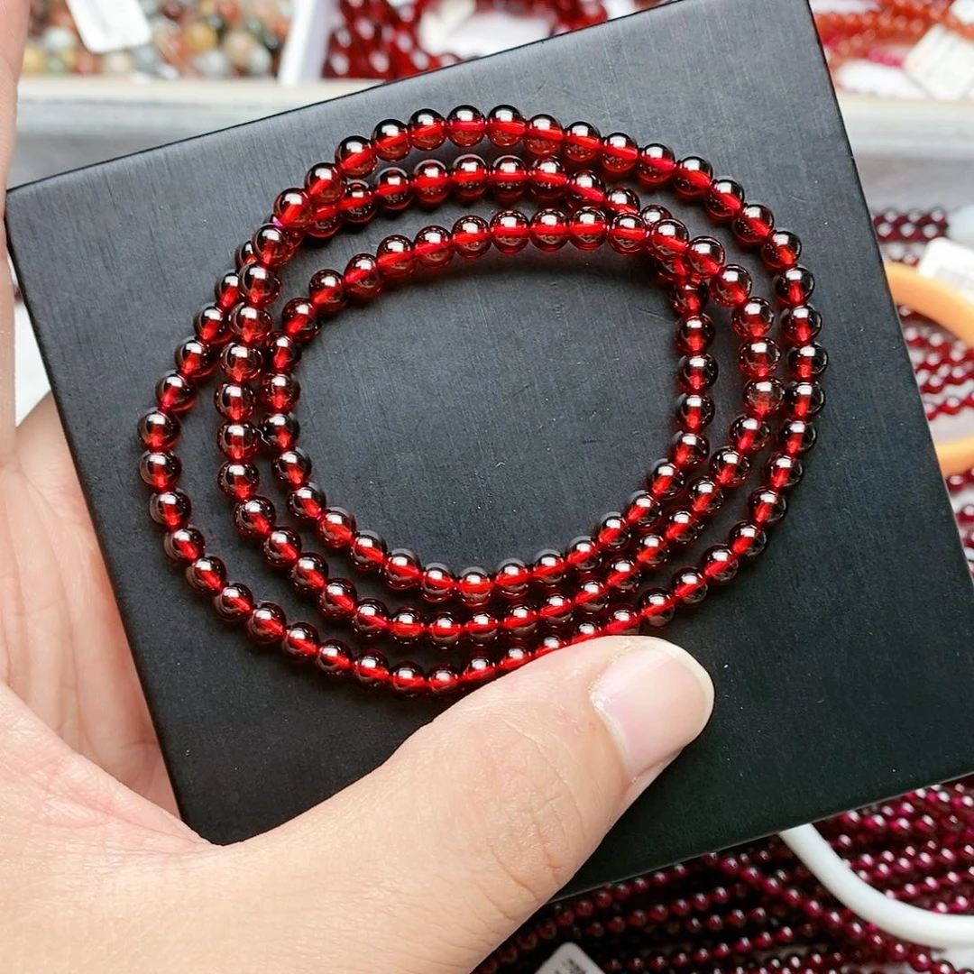 石榴石（芬达石）手链未镶嵌4.8mm稀有色香槟金